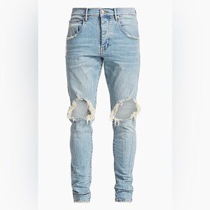 Purple- Brand Men's Distressed light Blue Jeans